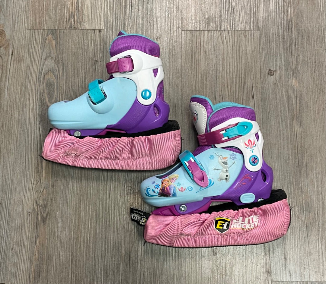 Purple Blue Frozen Hockey Skates, 8T-11Y