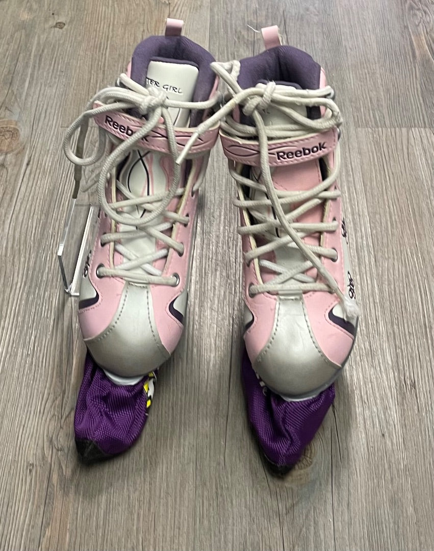 Pink Purple Reebok Figure Skates, 1Y