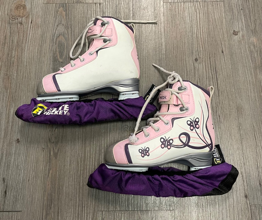 Pink Purple Reebok Figure Skates, 1Y