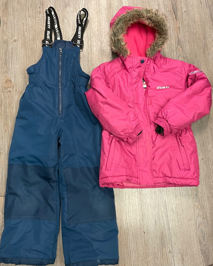 Pink,Blue Gusti Snow Suit Set, 6Y