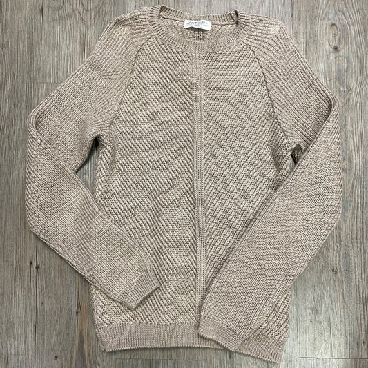 Tan H&M Cable Knit Pullover Sweater 100& Wool, 8-10Y