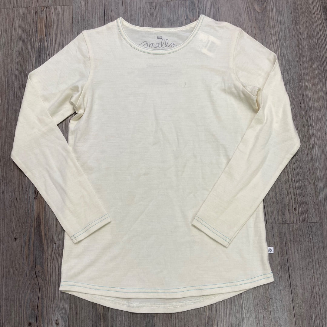 Ivory Smalls Long Sleeve 100% Merino Wool Top, 11-12Y