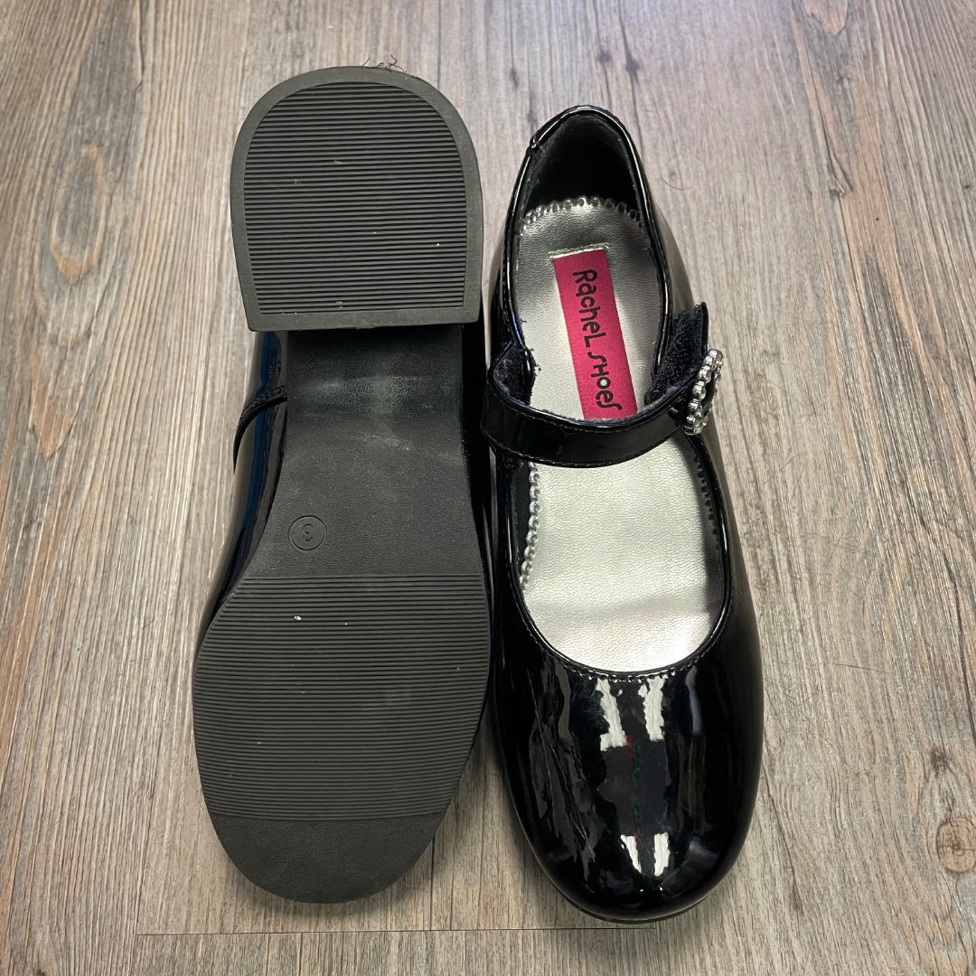 Black Rachel Shoes Patent Leather Mary Jane Shoes, 3Y