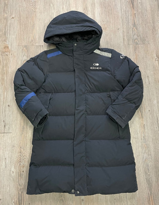 Black Eider Down Winter Coat, 10-11Y