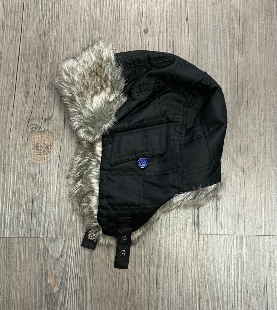 Black  Trapper Hat, 4-6Y