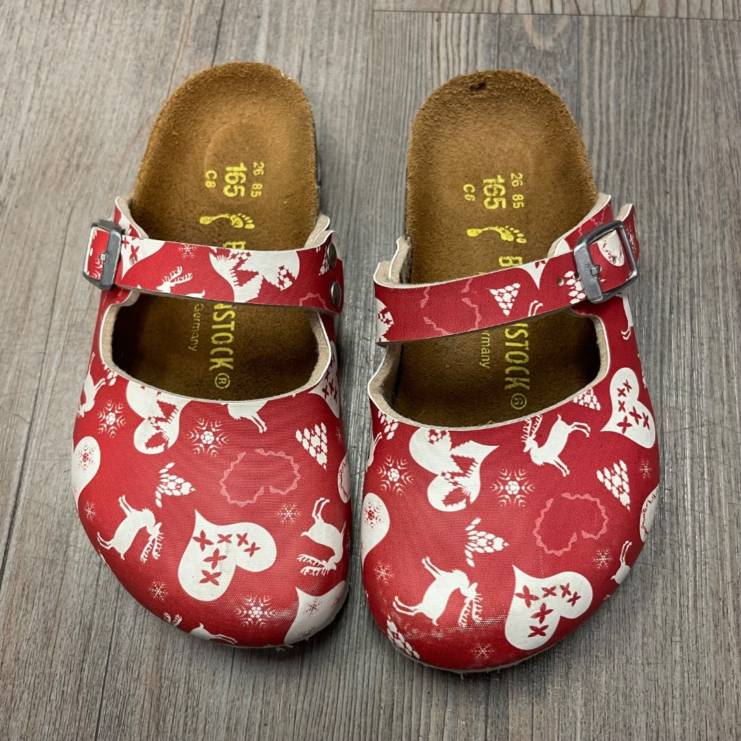 Reindeer Print Birkenstock Clog, 8T