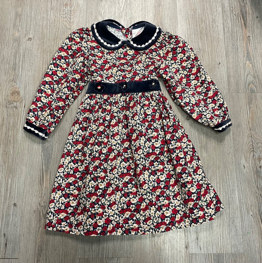 Floral Pebbles Stone LS Dress, 5Y
