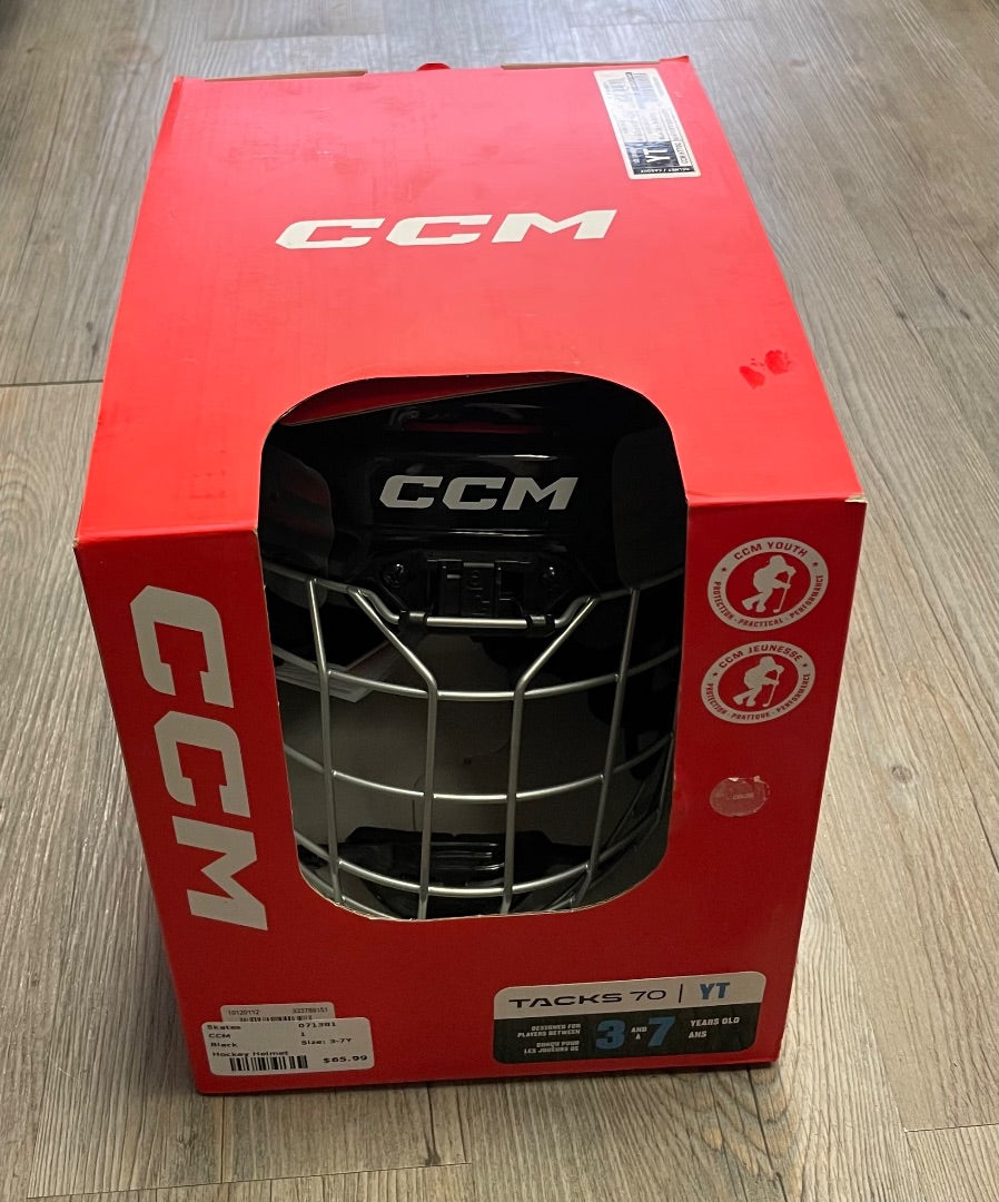 Black CCM Hockey Helmet, 3-7Y