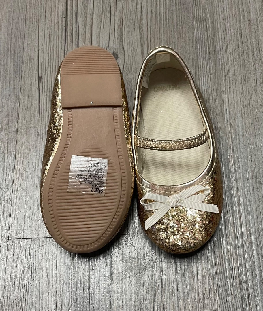 Gold Gymboree Flat Glitter Shoes, 7T