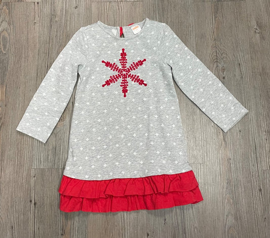 Grey, Red Gymboree LS Dress, 3Y