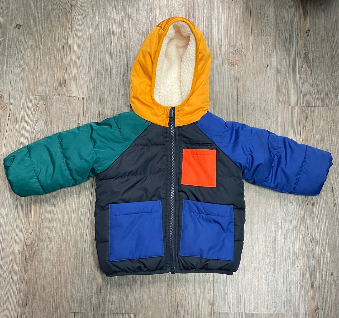 Blue/Green/Yellow Old Navy Fleece lined Jacket, 12-18M