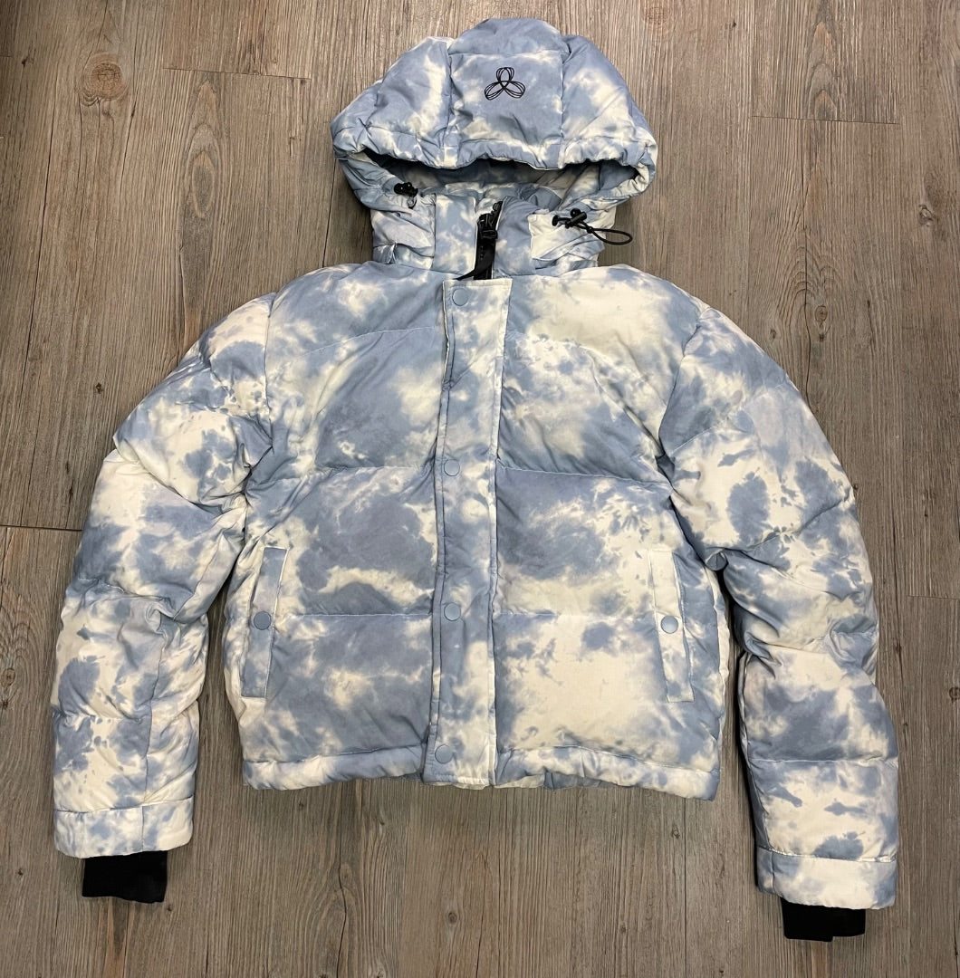 Blue & White Tie Dye, Aritzia SuperSnug Puff Down Jacket, 3XS