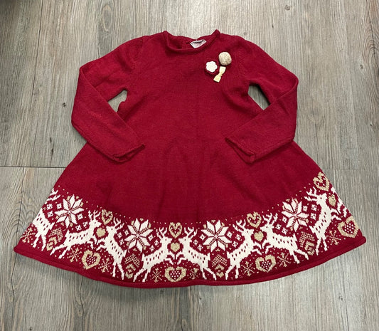 Red Heirloom Knit LS Dress, 4Y