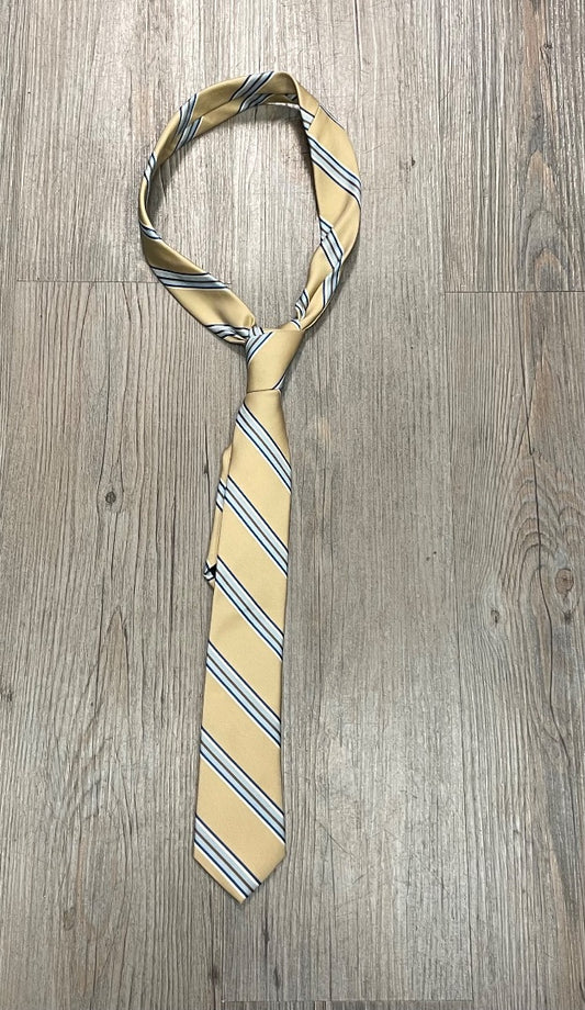 Beige Blue Striped Giovanolli Neck Tie, 14Y