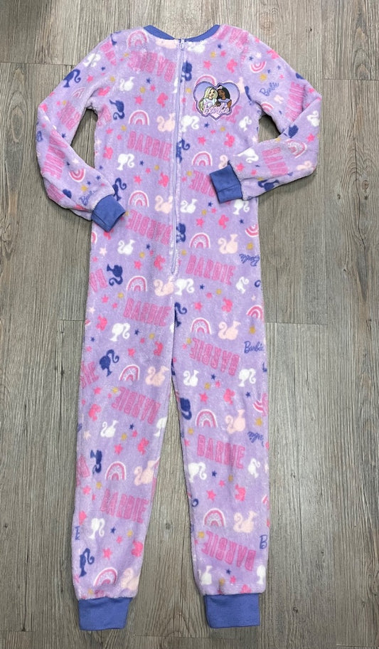 Purple Barbie Fleece PJ Onesie, 6Y