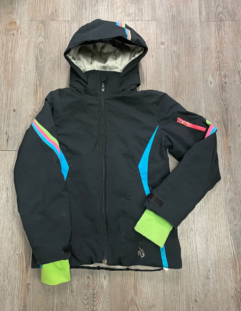 Black Spyder Ski Winter Jacket, 12Y+