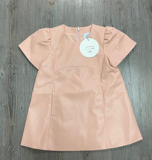 Pale Peach Tanya Taylor Pleather Dress, 4-5Y