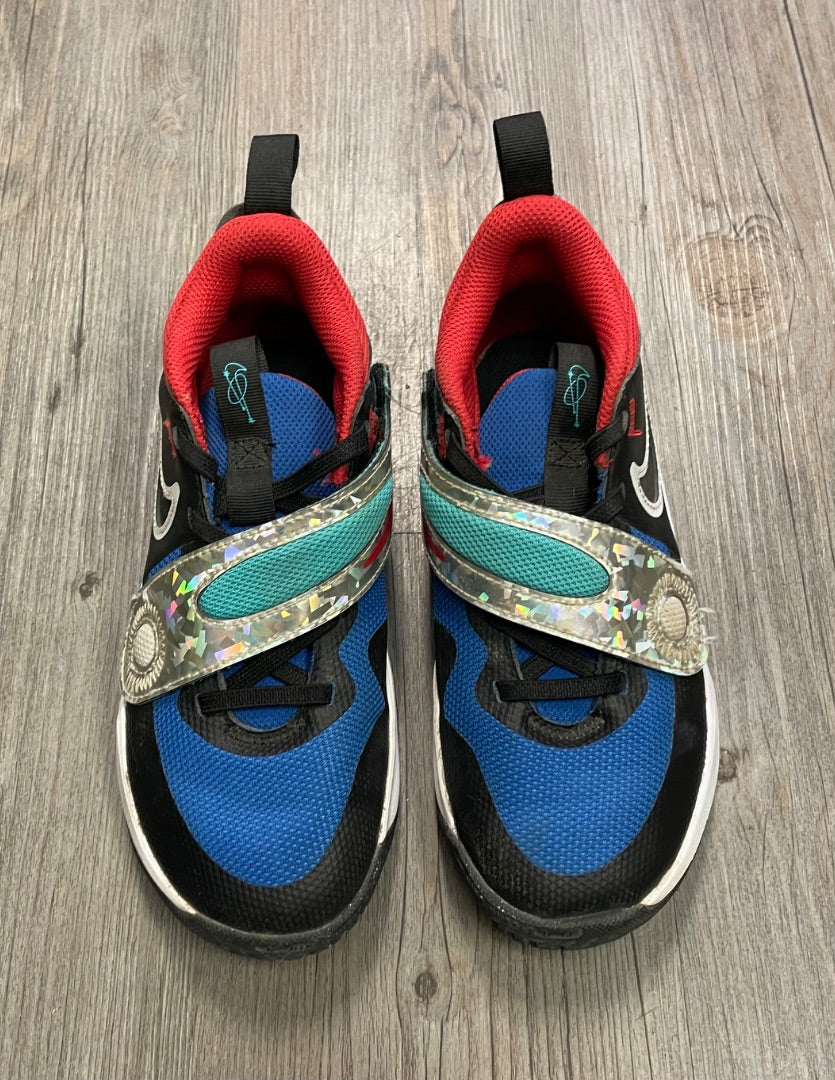 Blue,Black Red Nike Hustle D11 Velcro Shoes, 1Y