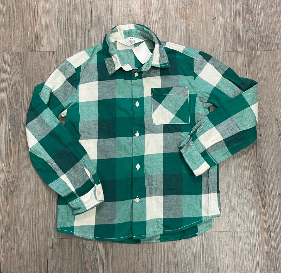 Green H&M LS Shirt, 8-9Y