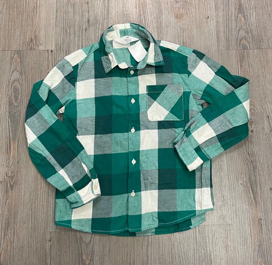 Green H&M LS Shirt, 8-9Y