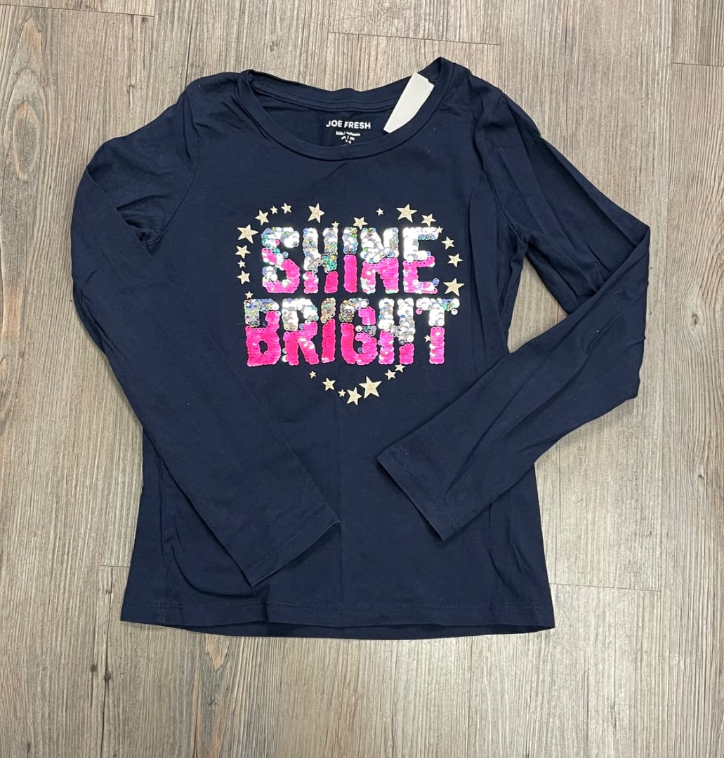 Navy Joe Fresh LS Top, 7-8Y