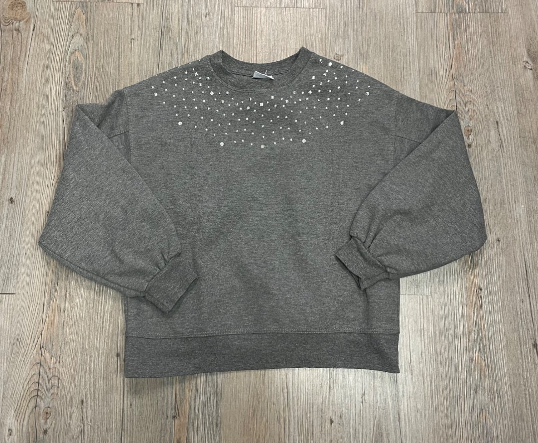 Grey Zara Pullover Beaded Top, 9Y