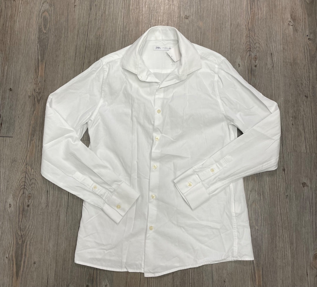 White Zara LS Dress Shirt 13-14Y