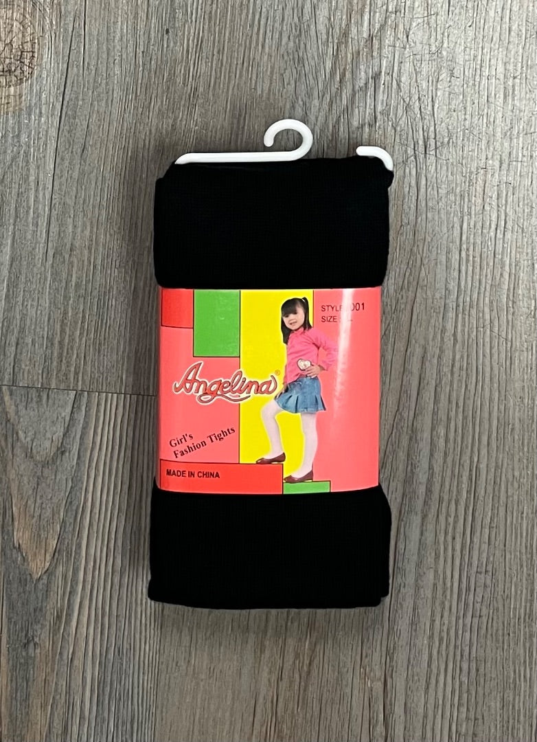 Black Angelina Knit Tights, 7-10Y