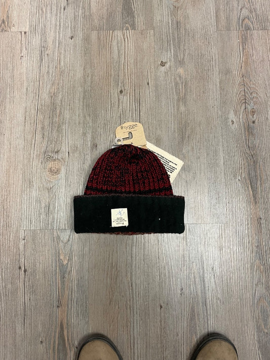 Black Maroon Hygge Knit Wool Beanie, 10Y+