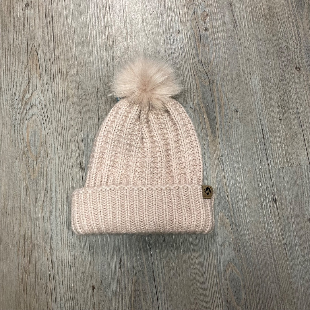 Pink CaliKids Knit Pom Hat, 6-10Y