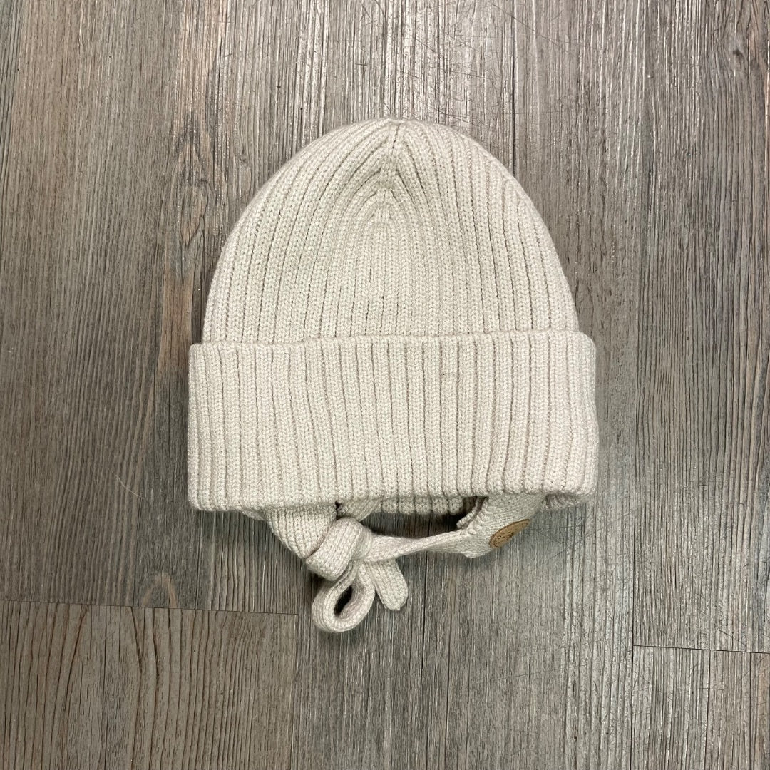 Moon Bean CaliKids Fur Lined Knit Pom Hat with Tie, 9-18M