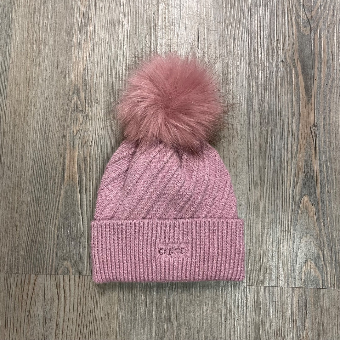 Dusty Orchid CaliKids Lined Knit Pom Hat, 2-5Y