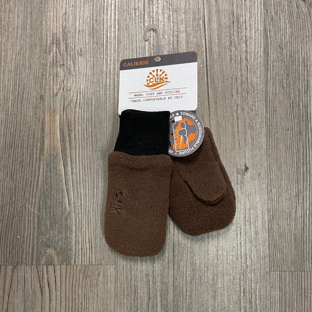 Coffee CaliKids Fleece Mitts, 6-12M