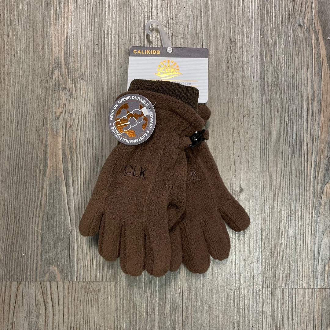 Coffee CaliKids Fleece Gloves, 3-5Y