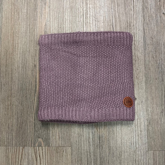 Dark Lilac CaliKids Fur Lined Knit Neck Warmer, 0-3Y