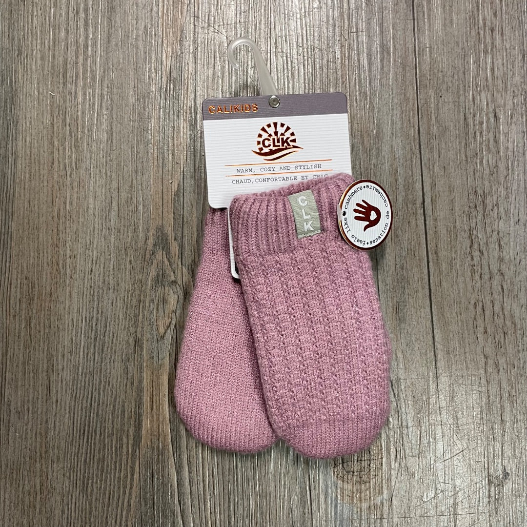 Orchid CaliKids Fur Lined Knit Mitts, 2-5Y