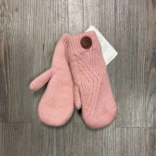 Misty Rose CaliKids Fur Lined Knit Mitts, 2-5Y