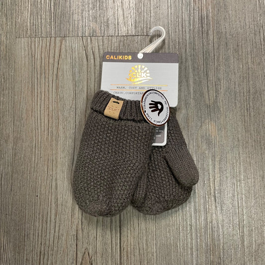 Morel CaliKids Fur lined Knit Mitts  With String, 9-18M