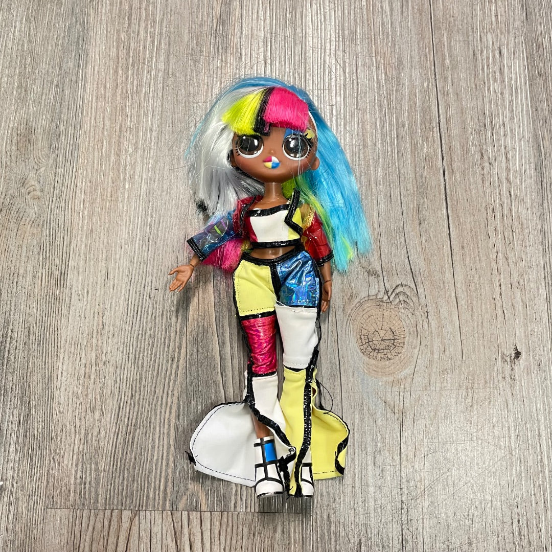 Blue Hair LOL OMG Angles Color Block Doll, 9 Inch