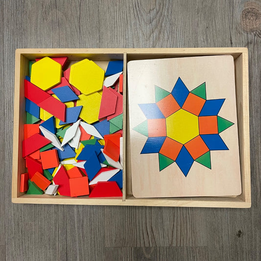 Multi Colour M&D Pattern Blocks& Boards, 3Y+
