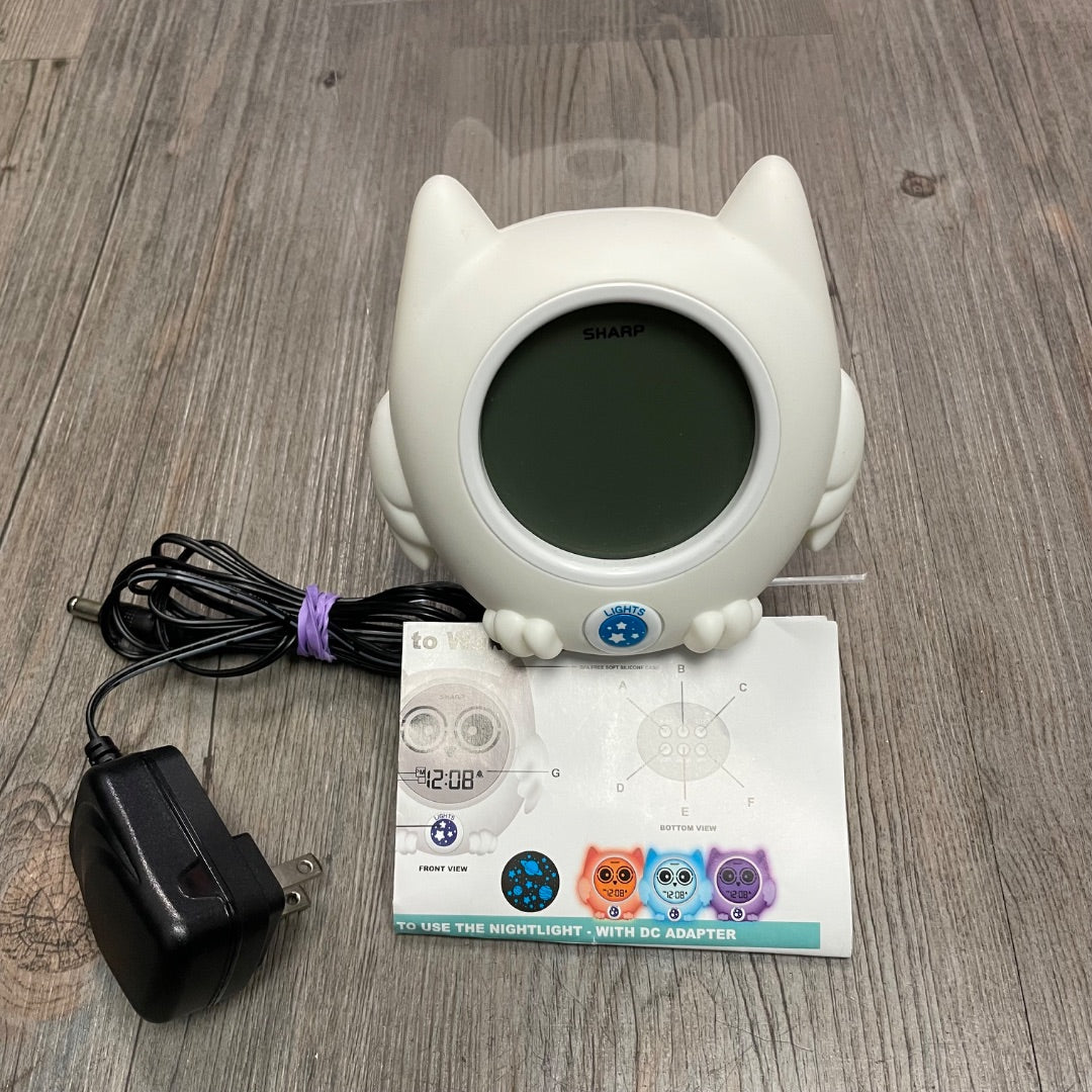 White  Time To Wake Up Owl Clock