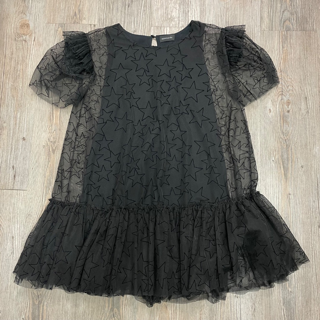 Black Monalisa SSL Tulle Dress Star Pattern, 14Y