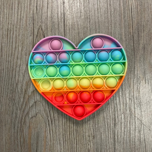 Multi  Rainbow Heart  Bubble Fidget Toy