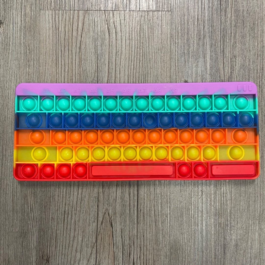 Multi  Rainbow Keyboard Bubble Fidget Toy