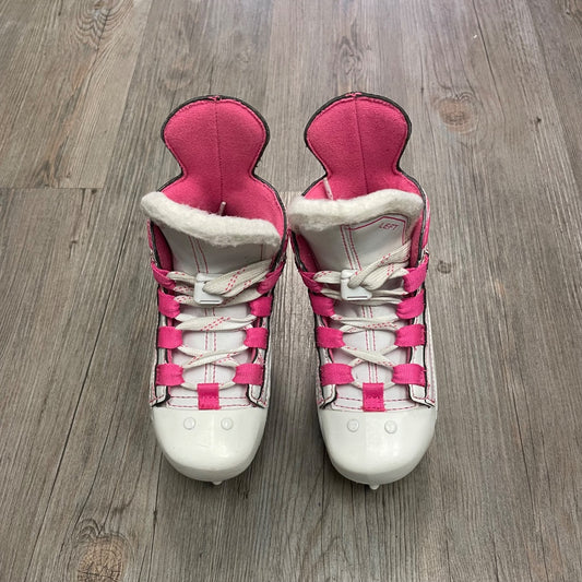 White/Pink Bauer Prodigy Hockey Skates, 8T