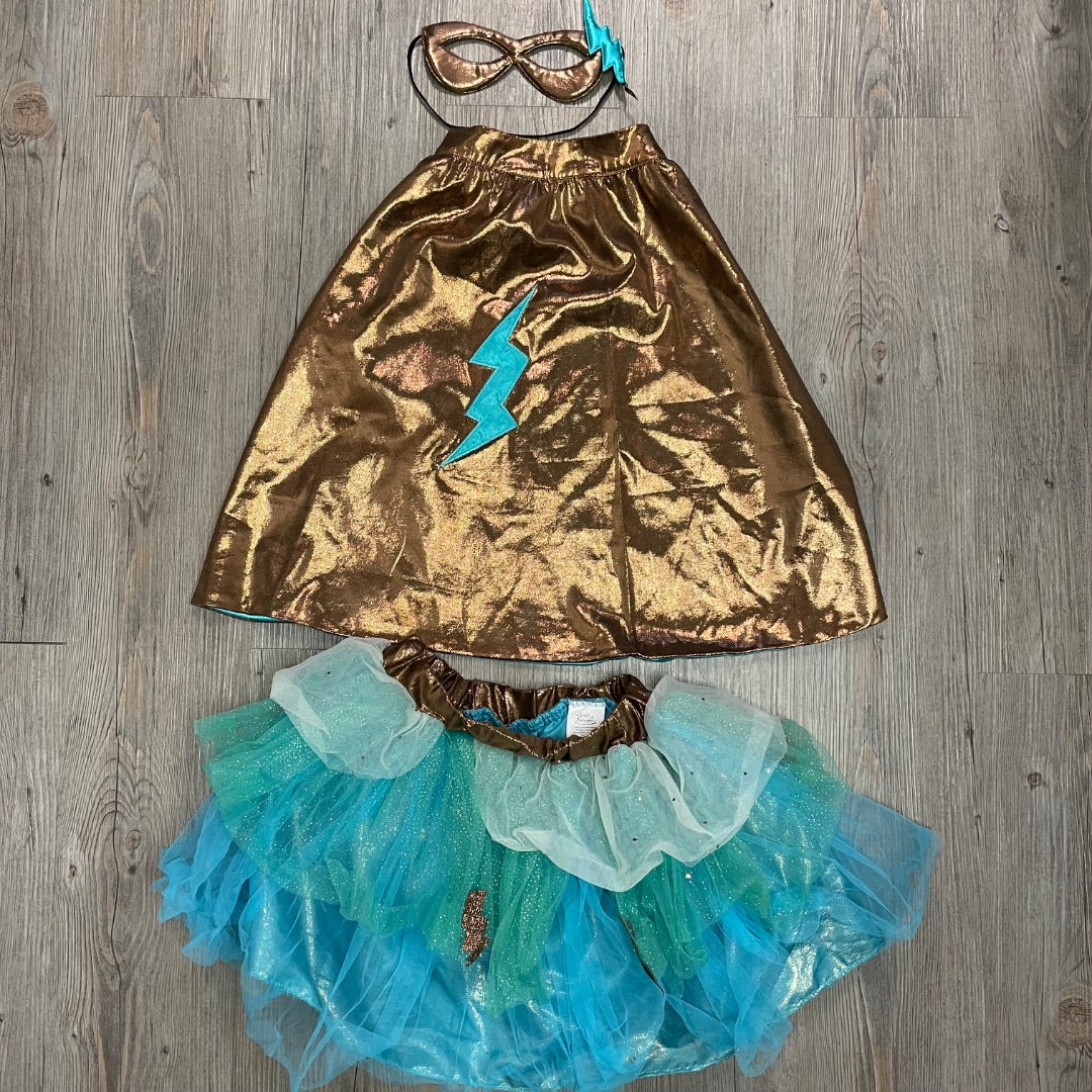 Brown Gold Blue Great Pretenders Super Girl Costume, 4-6Y