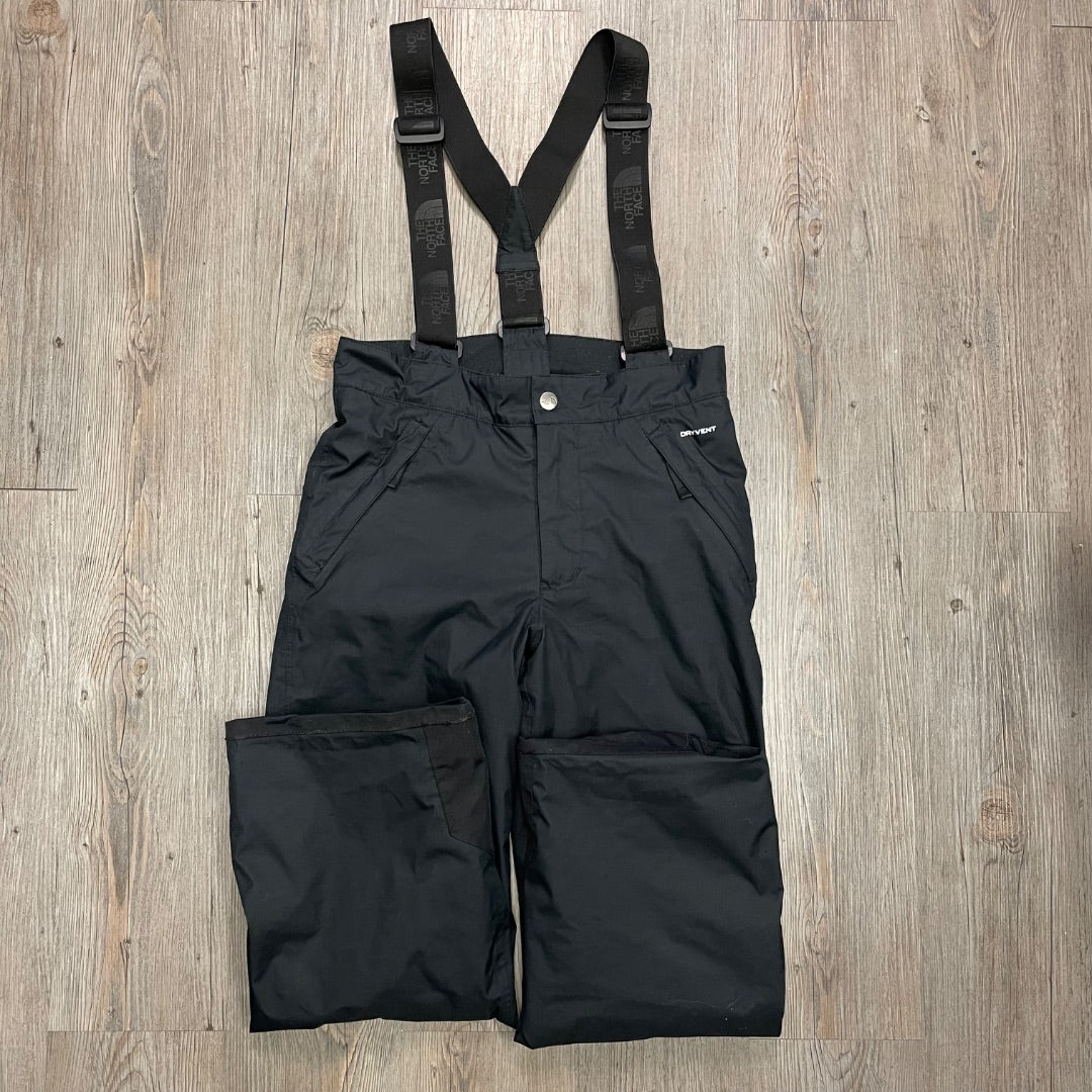 Black Northface Adjustable Bib Snowpants, 10-12Y