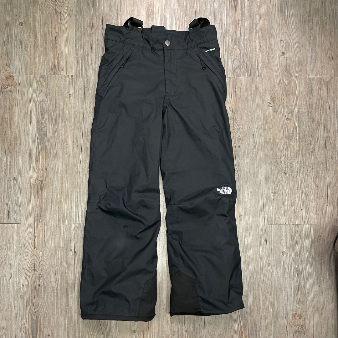 Black Northface Adjustable Bib Snowpants, 10-12Y