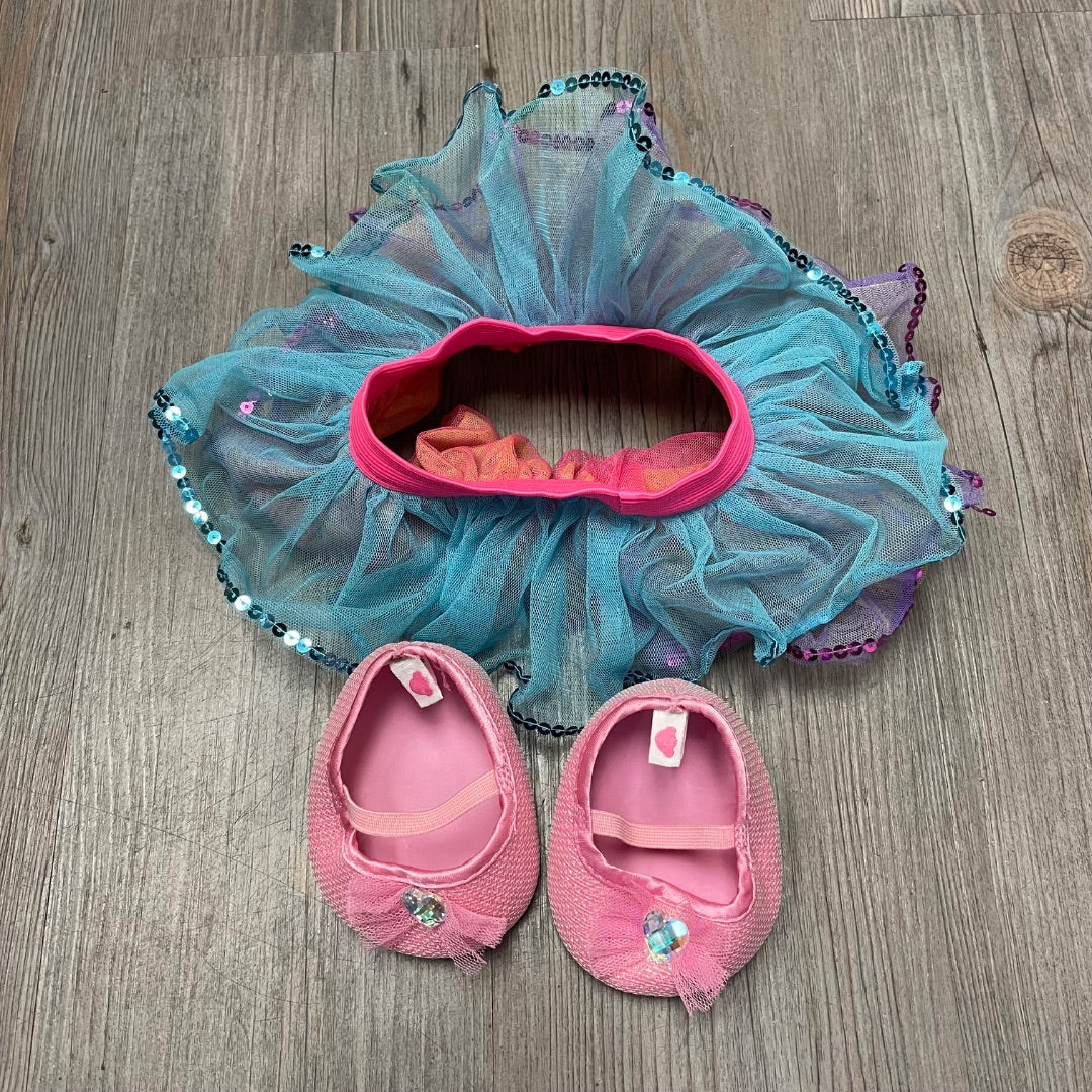 Multi Colour Skirt Pink Shoes Build A Bear Skirt And Shoes, One Size