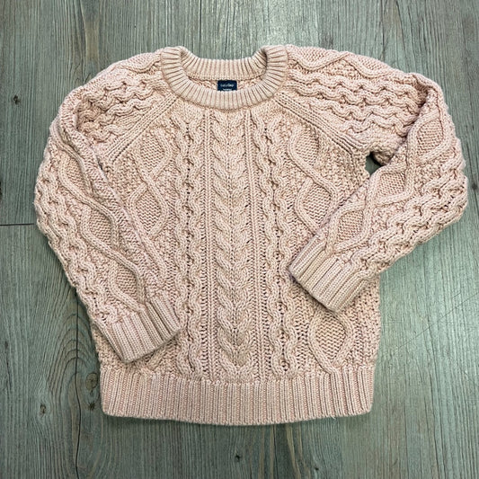 Dustyrose Gap Knit Pullover Sweater, 4Y